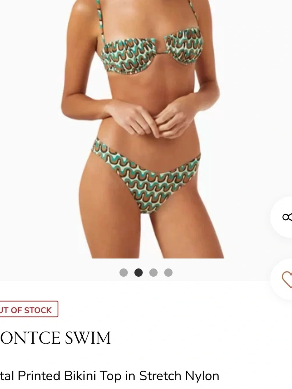 Montce Wave-Print Underwire Bikini Top & unbranded bikini bottom